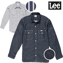 【Lee】ワークシャツ長袖 メンズ:LWS46001/レディス:LWS43001