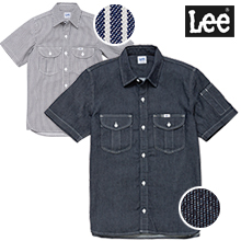 【Lee】ワークシャツ半袖 メンズ:LWS46002/レディス:LWS43002
