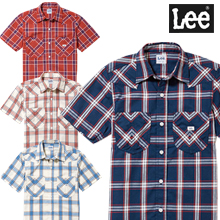 【Lee】ウェスタンチェック半袖シャツ メンズ:LCS46008/レディス:LCS43008